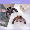 Vintage Acetate Arc Half Moon Hair Claw Clip Elegant Accessory For Women In Black And Caramel