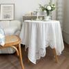 Embroidery Lace 100% Cotton White Flower Tablecloth For Home Wedding Party Decoration Table Cloth Luxurious Table Cover