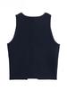 Zevity Women Fashion Sleeveless Buttons Hem Split Knitting Short Blouse Female Basic Slim Shirts Blusas Chic Crop Tops