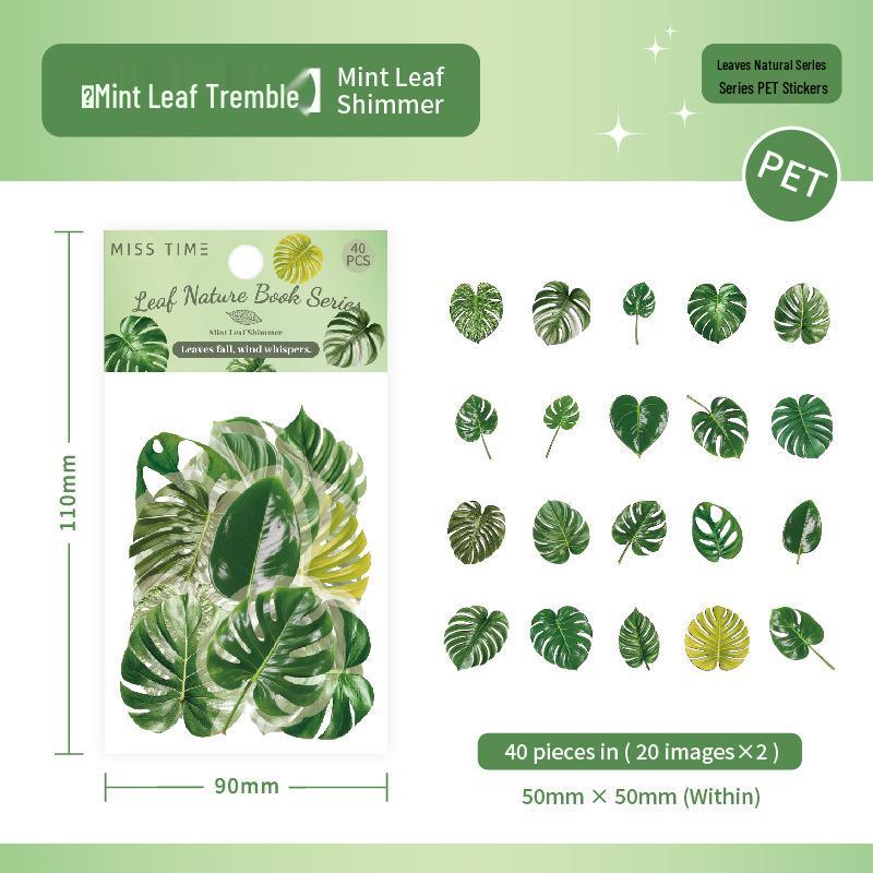 Shí Guāng Leaf Natural Series: Tree-Themed Journal Scenery Stickers (6 Styles)