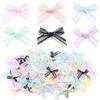 20pcs 3.5x4cm Gauze Satin Ribbon Bows Colorful Small Size Bowknots For DIY Wedding Party Headwear Gifts Packaging Decoration