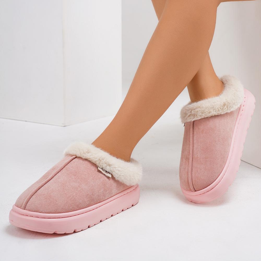 Shevalues Platform Plush Women Slippers Winter Warm Fluffy Slippers New Fashion Women Cotton Shoes Indoor Fuzzy Home Women Shoes