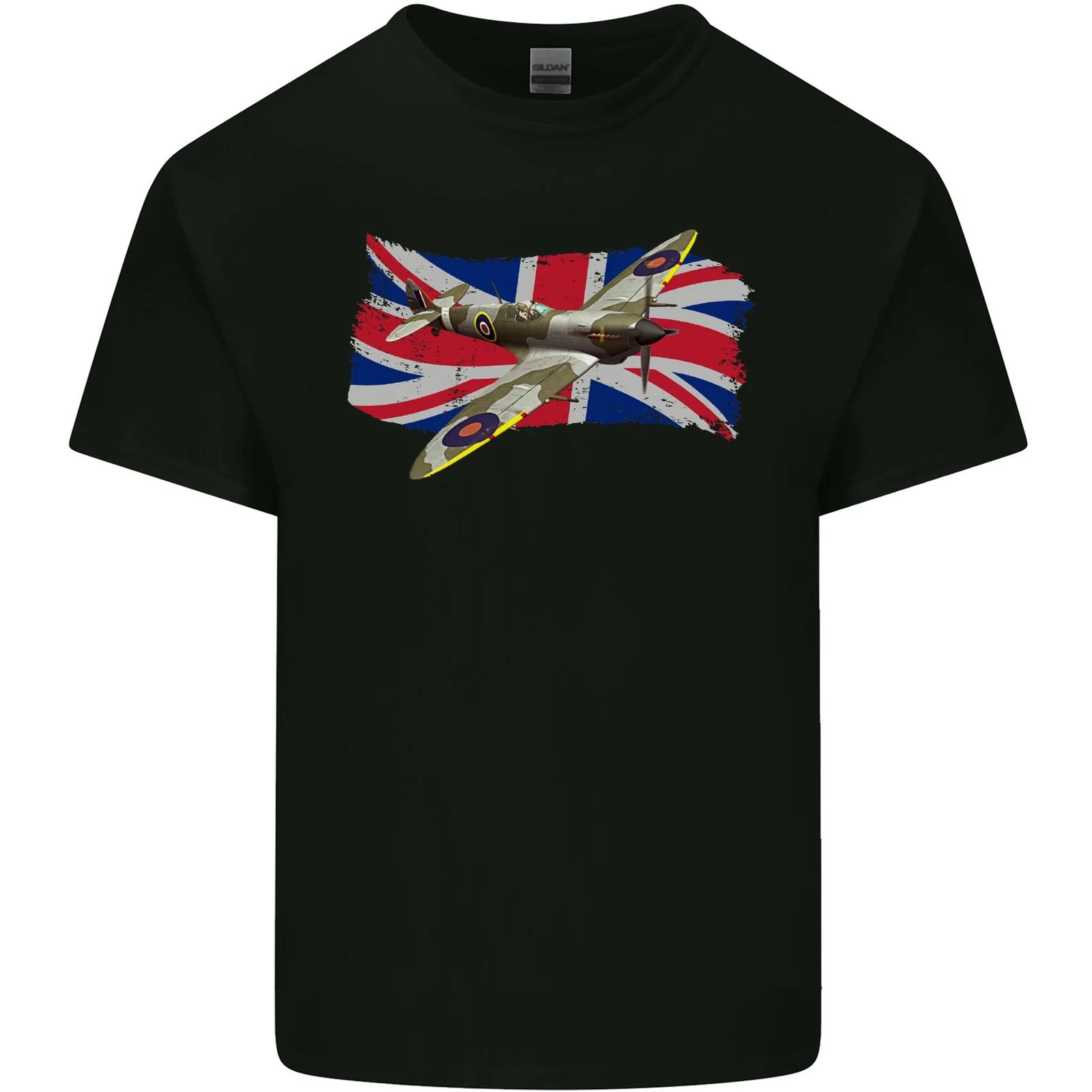 Supermarine Spitfire with the Union Jack Kids T-Shirt Childrens L