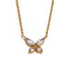 Yhpup Delicate Bling Cubic Zirconia Butterfly Pendant Necklace Gold Silver Color High Quality Fashion Collar Jewelry Waterproof
