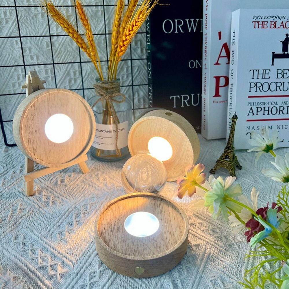 INS Wooden LED Light Base Multicolor LED Light Art Display Base DIY Rechargeable Lamp Holder  Bars
