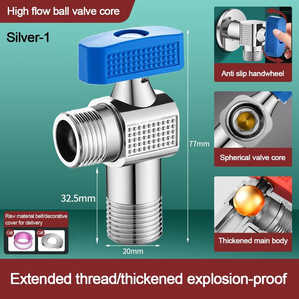 Brass Core Ball Core Valve Thickened Water Stop Valve  Bathroom Kitchen Water Heater Tap