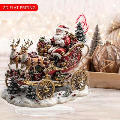 Bohemian Santa & Reindeer Acrylic Desktop Ornaments