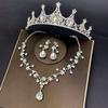 Crown Tiara Three-piece Vintage Queen's Crown Necklace Earrings Premium Bridal Wedding Dress Evening Dress Jewelry Set 2026
