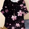 T-shirt da Donna Estiva con Stampa 3D Girocollo Moda Versatile Traspirante Tendenza Casual