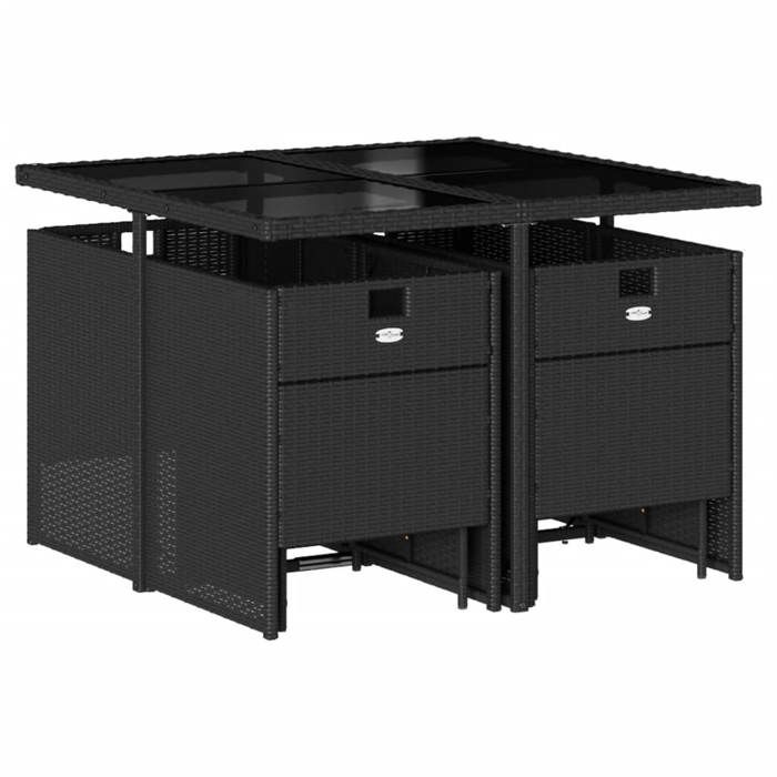 VidaXL Ensemble à manger de jardin 9pcs coussins noir résine tressée 3277721