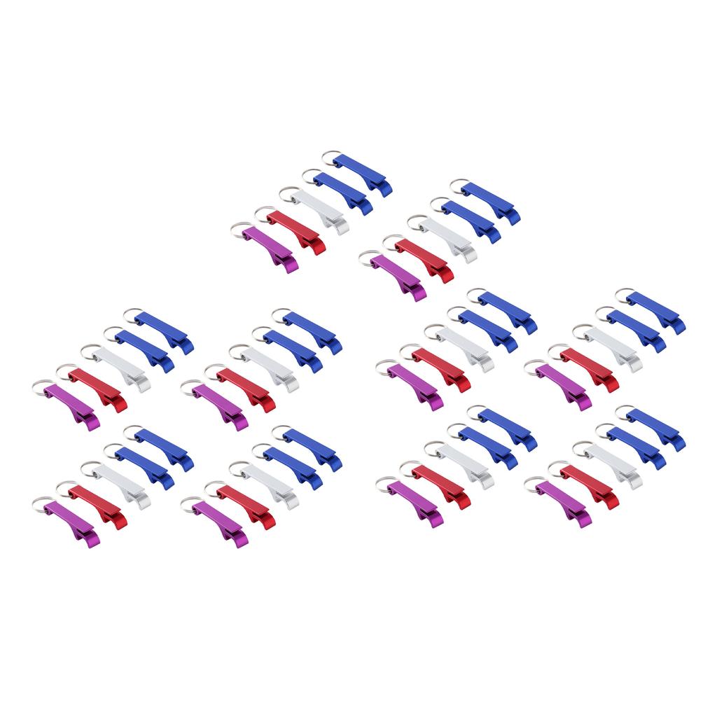 50pcs Keychain Bottle Opener Aluminum Alloy Simple Operation Portable Beer Bottle Opener Can Opener