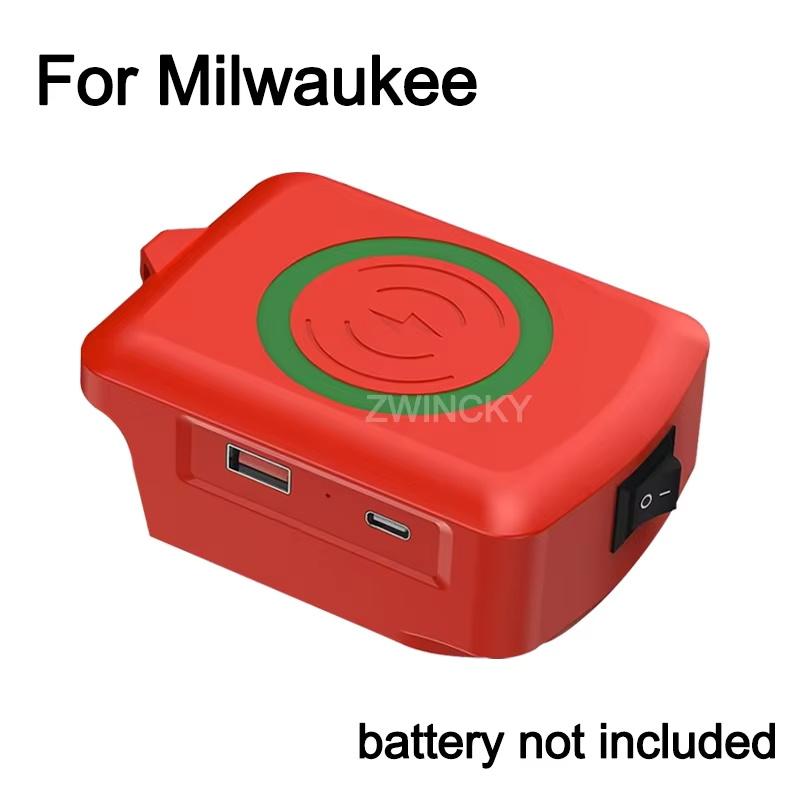 

For Makita/Milwaukee 18V For Dewalt 18V 20V Lithium Battery Wireless Charger Adapter With USB Type-C Charging Port