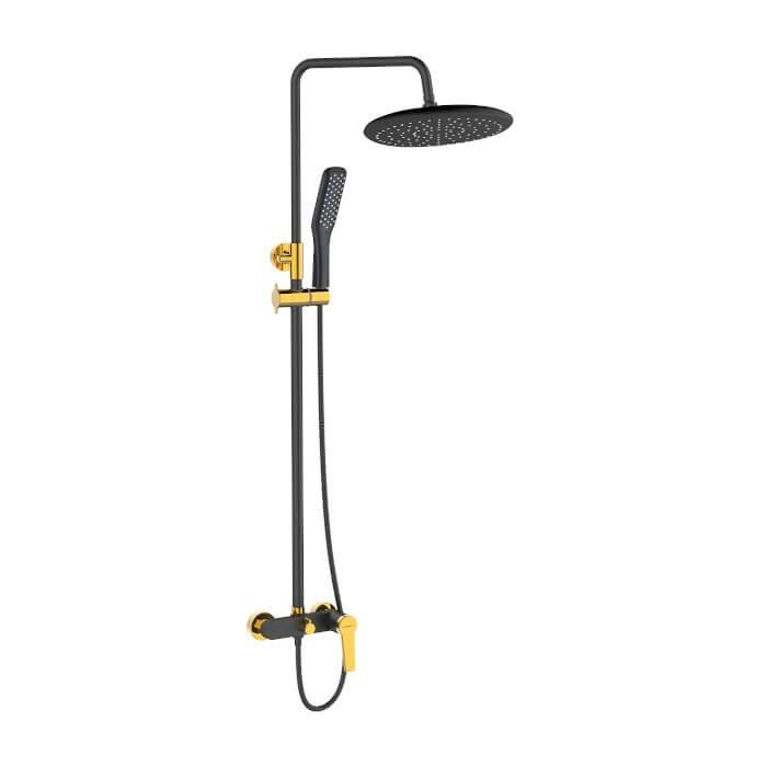 Shower Column with Faucet Alanis Black Gold