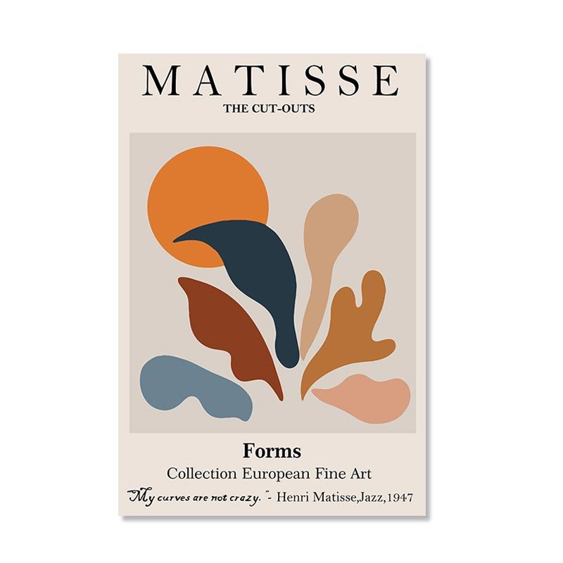 

Абстрактная настенная живопись Матисса на холсте, скандинавские женские линии, плакаты с коралловыми листьями и принты, настенные картины для декора гостиной 21x30cm No Framed