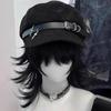 Autumn Winter Versatile Beret Retro Flat Top Visor Small Face Black Painter Hat Classic Versatile Adjustable Hat Octagonal Cap