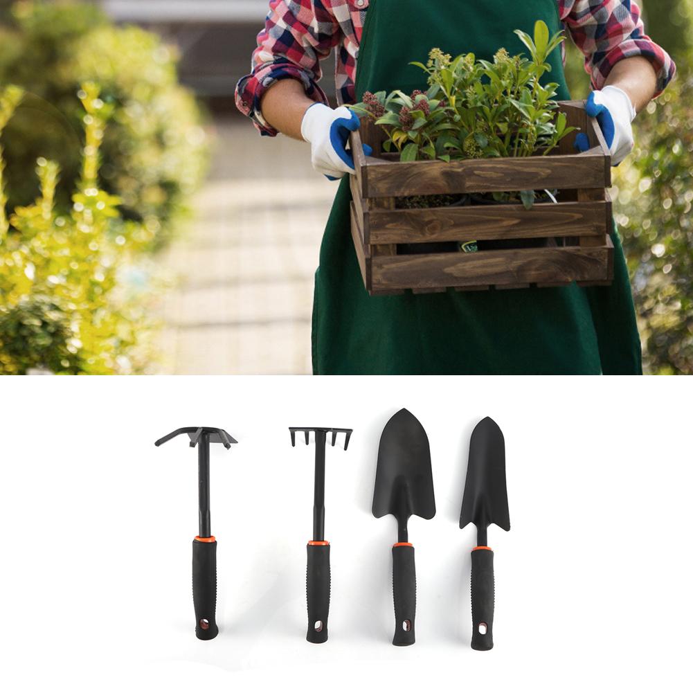 4Pcs Set Thickened Garden Shovel Rake Tool Set Home Gardening Accessories for Flower Planting