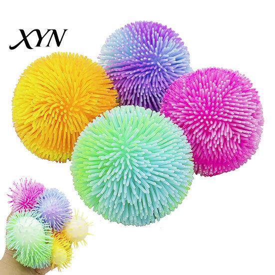Soft Squeeze Toy Stress Relief Fuzz Ball Toy, TPR Fuzzy Fidget Reusable Anxiety Relieving Office Desk for Focus Aid, Hand Relaxation