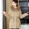 Winter new pie overcomes women's removable fur collar versatile cotton-padded clothes, one dress and three women's coats
