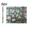 Non Slip Crawling Mat for Babies City Traffic Play Kids, 130x100cm Car Road Scene Toy Carpet Cars Rug with Signs, Foldable PVC Floor Bedroom