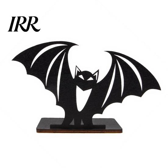 Stable Wooden Candle Holder Halloween Bat Ornament, Solid Wood Tea Holder, Home Decorations Spooky Decoration, for Desktop Electronic Candles