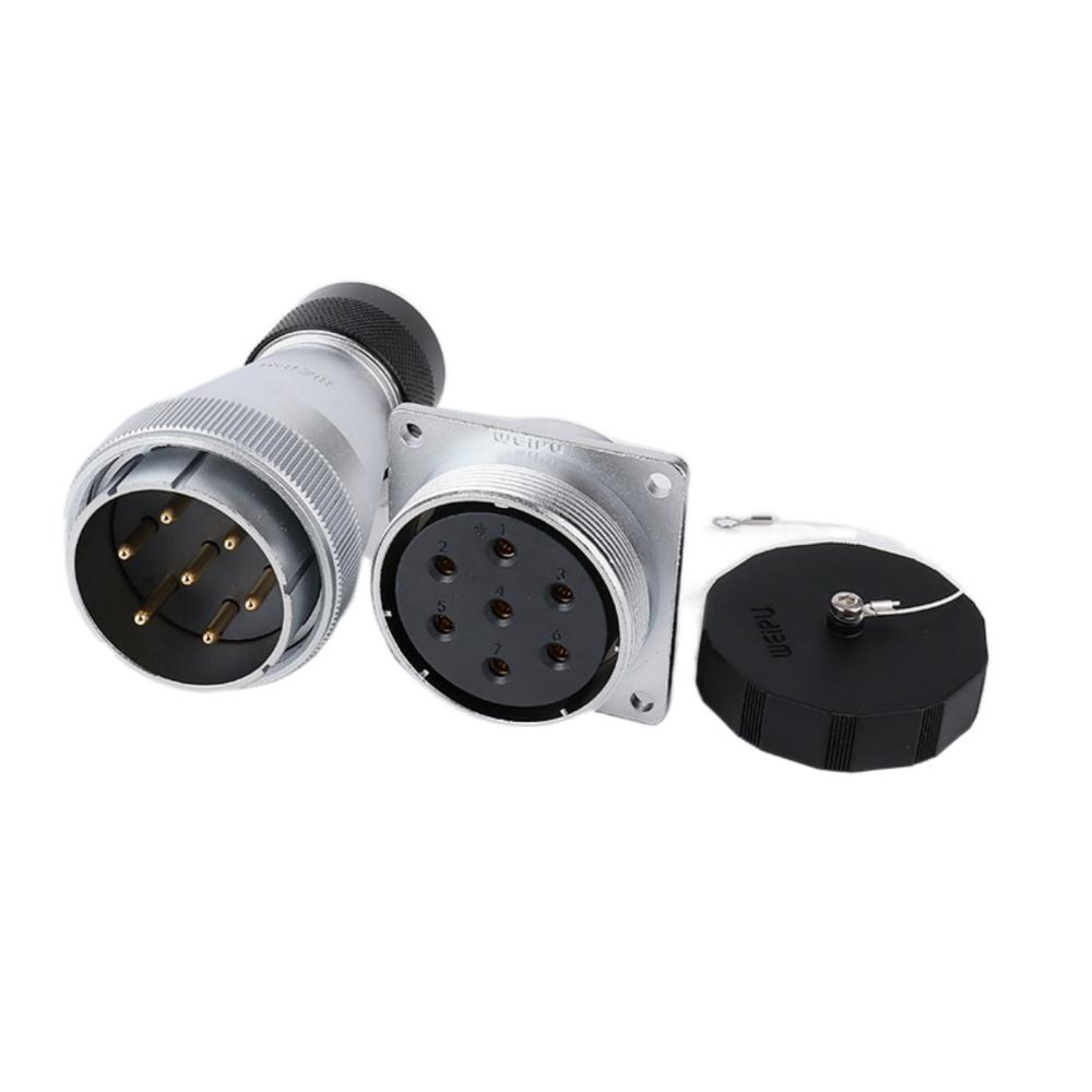 WEIPU WS48 TD+Z M48 Circular Waterproof Bulkhead Connector 5 7 20 27 38 42 Pin AC DC Power Adapter 50A Male Plug Female Socket
