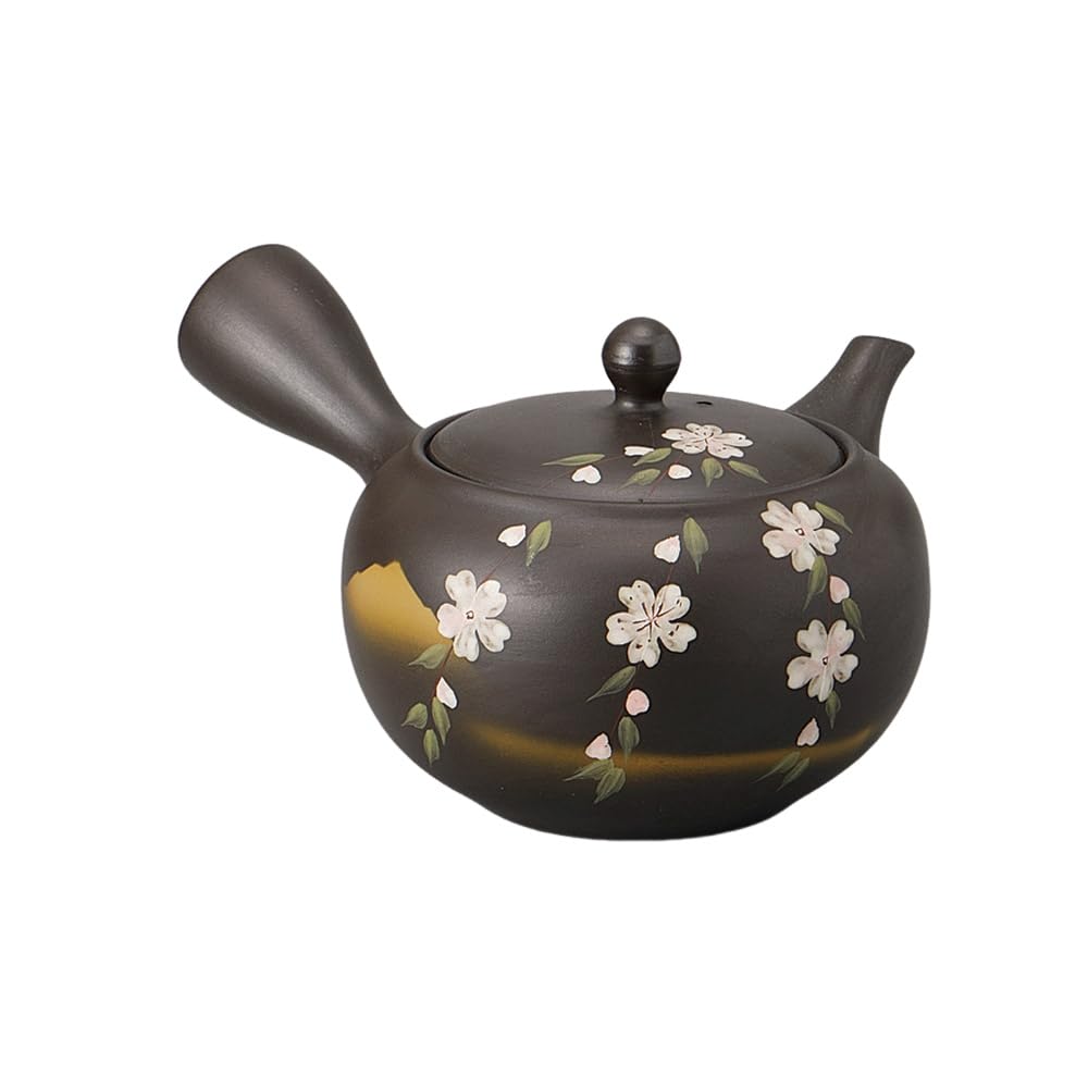 18 X 15 X 9 Black Clay Cherry Blossom Gradient Teapot Tokoname Made In Stylish Ale-net Teapot, Cm, 430cc, (Refreshing Mesh), Ware, Japan,