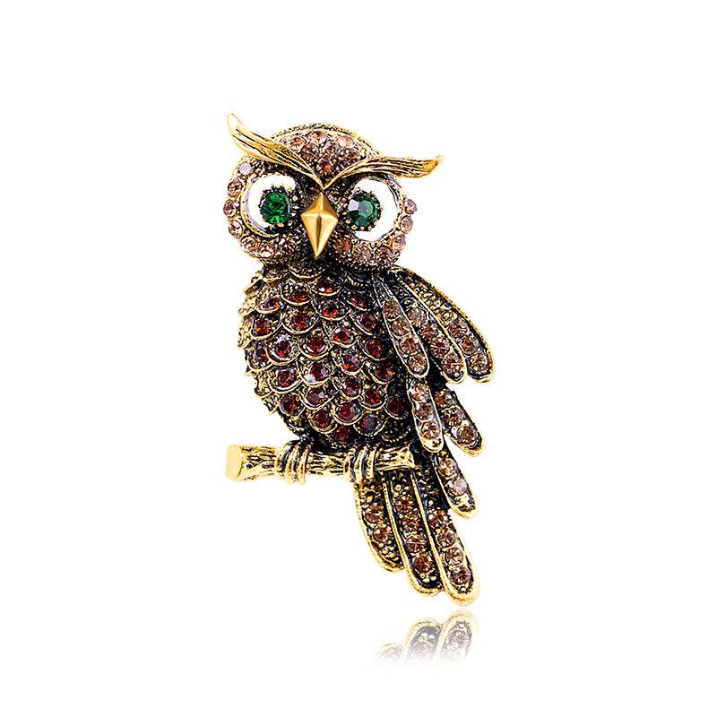 Fashion Retro Inlaid Diamond Brooch, Sweater Jacket Brooch