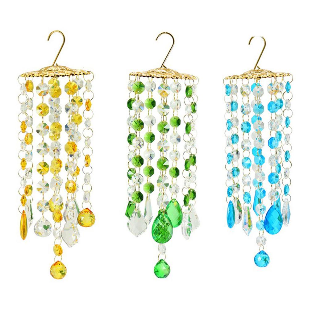 Chandelier Wind Chimes Coating Crystal Prisms Hanging Suncatcher Rainbow Chaser Window Curtains Pendant Home Garden Decor Gifts