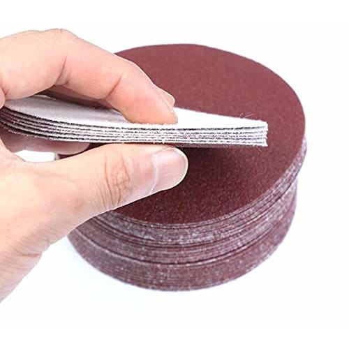 Batreetek Sandpaper, 100 Sheets, 5 Types, #60, #80, #100, #120, and #240, Round (100mm), for DIY Woodworking, Painting, and Metal Surface Polishing