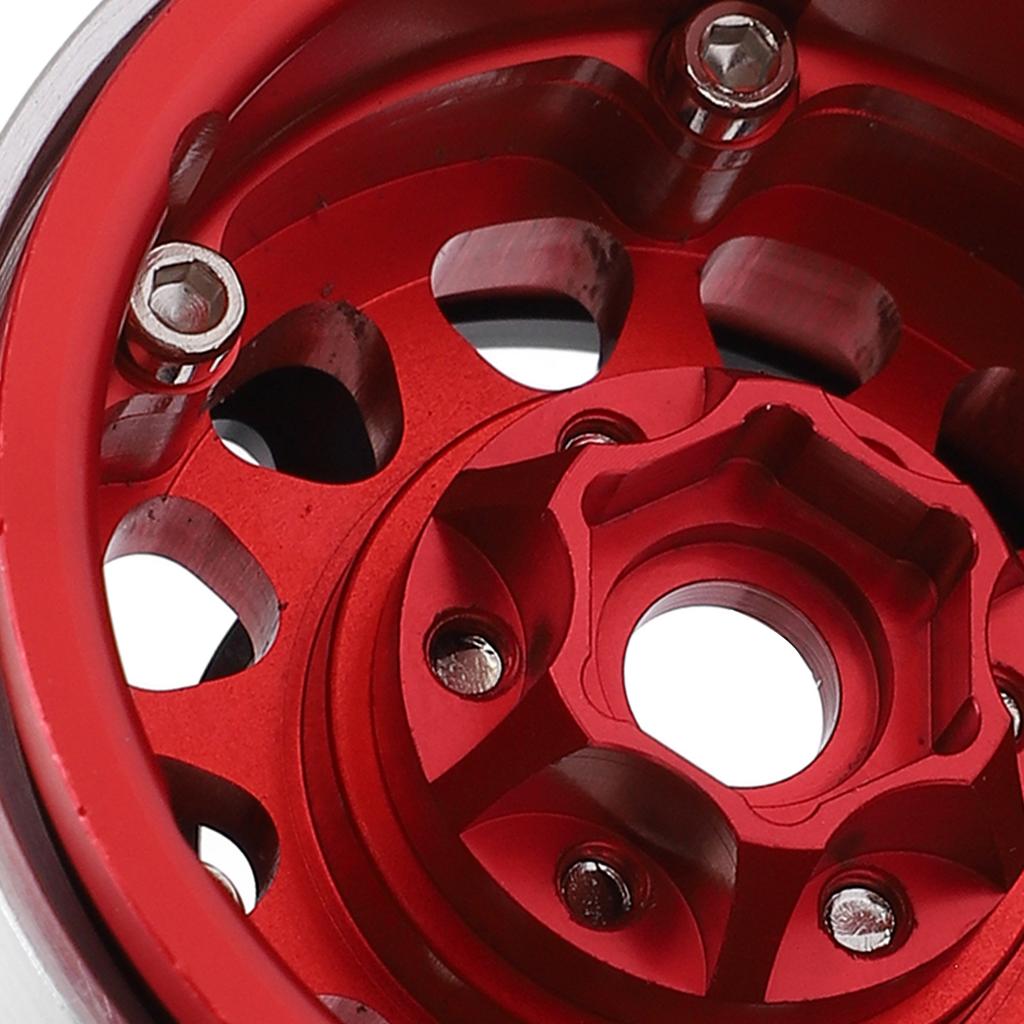 2Pcs RC Wheel Hub Aluminum Alloy High Wear Resistance CNC Machining 1.9in Remote Control Car Wheel HubRed