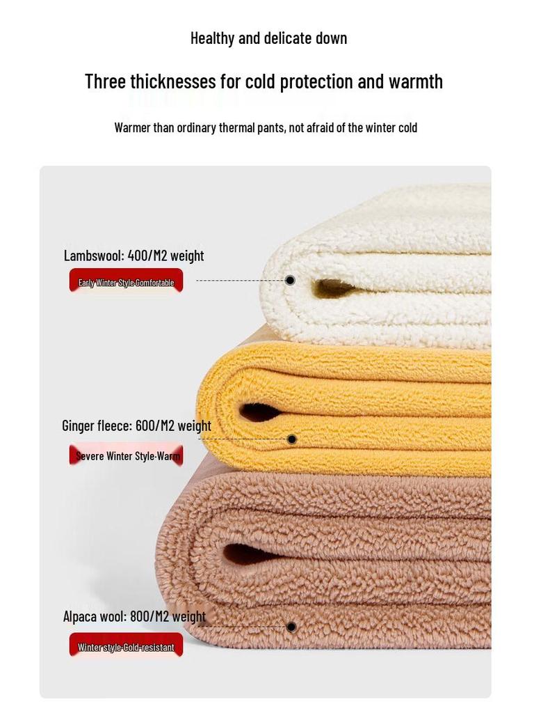 LangSha Women's 800g Lamb Wool Lined Winter Thermal Leggings