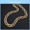 Style Euro Gold Plated Necklace Metallic Geometric Pendant Unisex Gift Jewelry