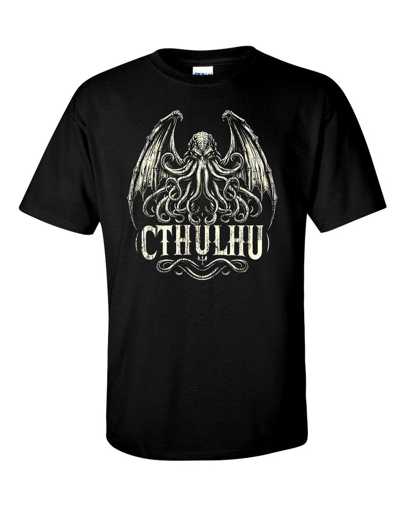 Cthulhu HP Lovecraft Inspired Distressed Print TShirt 2XL