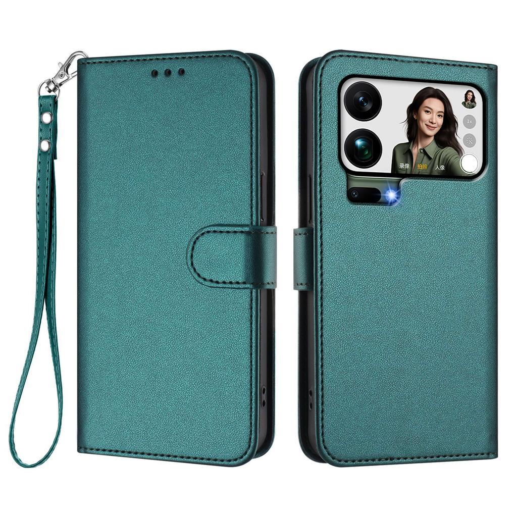 For Xiaomi 17 Pro Max Leather Case Wallet Stand Phone Cover with Wrist Strap