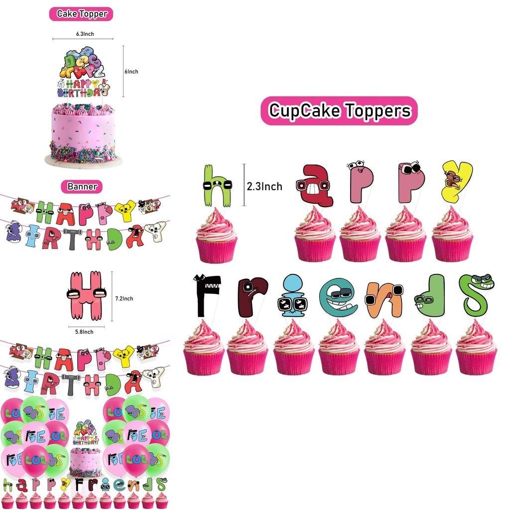 Buntes Ballon-Zugfahnen-Set Alphabet Lore Geburtstagsfeier Heimbedarf