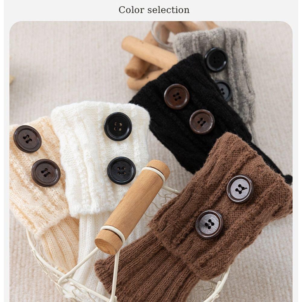 Button Detail Boot Toppers Crochet Knitted Boot Socks  Leg Warmers for Leggings/Jeans