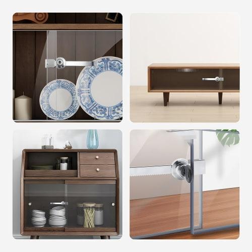 RUOFENG Showcase Locks, Metal, Silver Tone, Pack of 3