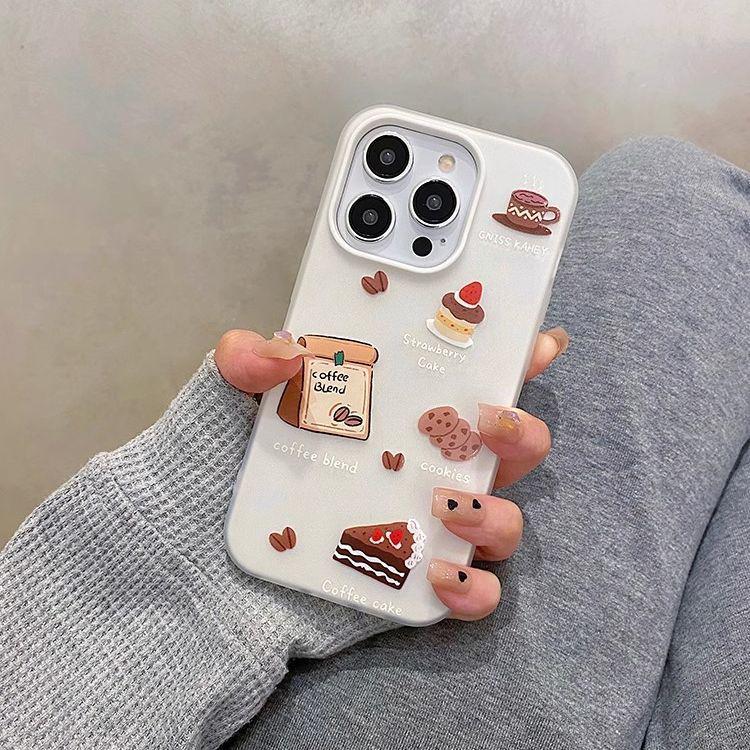 

Coffee Cookie Jelly Two-in-One Drop-Proof Cartoon Case for Apple iPhone 13/17 Pro Max iPhone 15