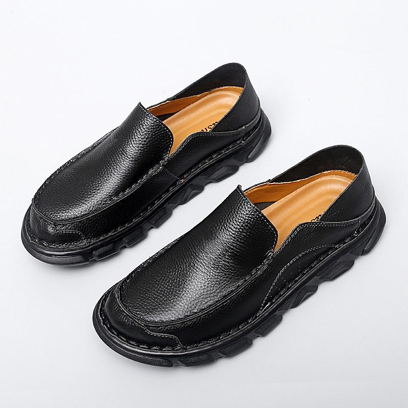 Genuine Leather Mens Shoes Antiskid Men Casual Shoes Breathable Loafers Handmade Sneakers New Comfortable Flats Driving Footwear