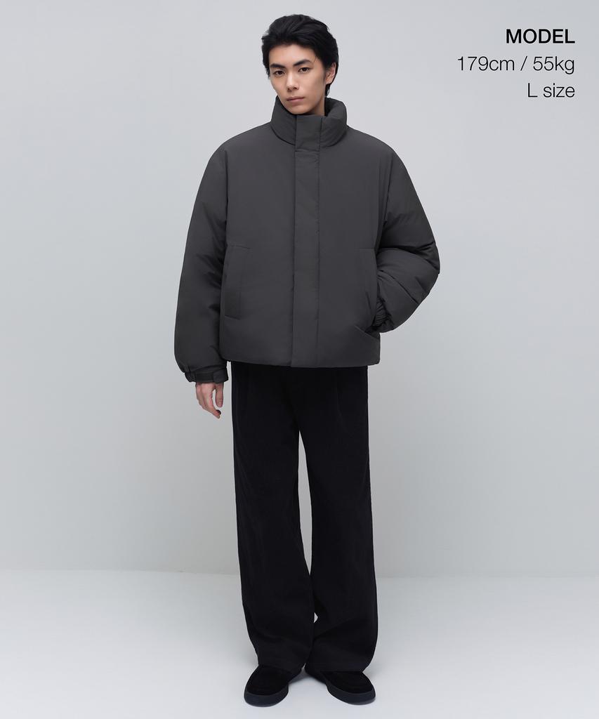 Musinsa Standard Daily Puffer Minimal Short Padded Jacket [Dim Gray]