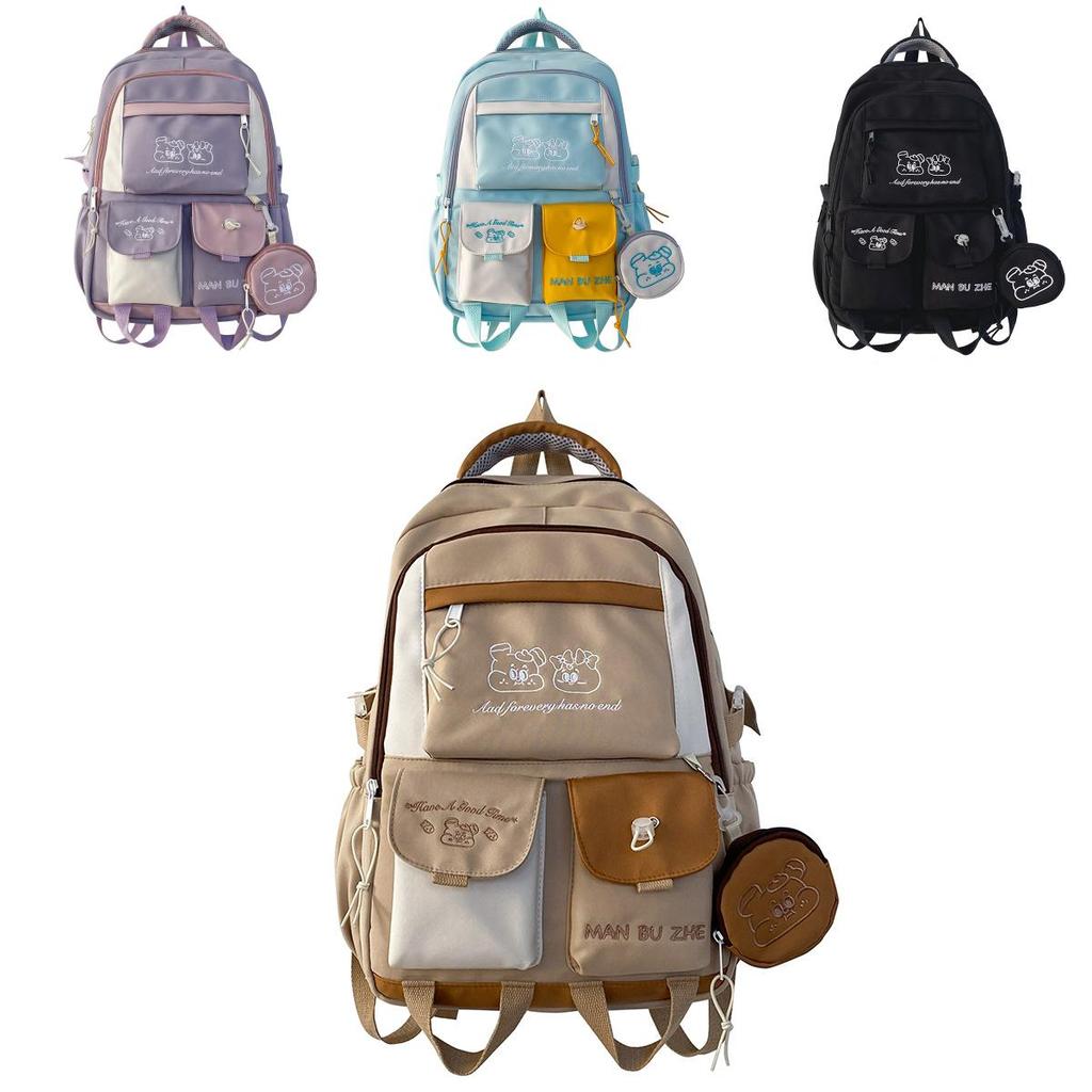 Nylon Backpack With Breathable Design For School Teens Characters Included)**