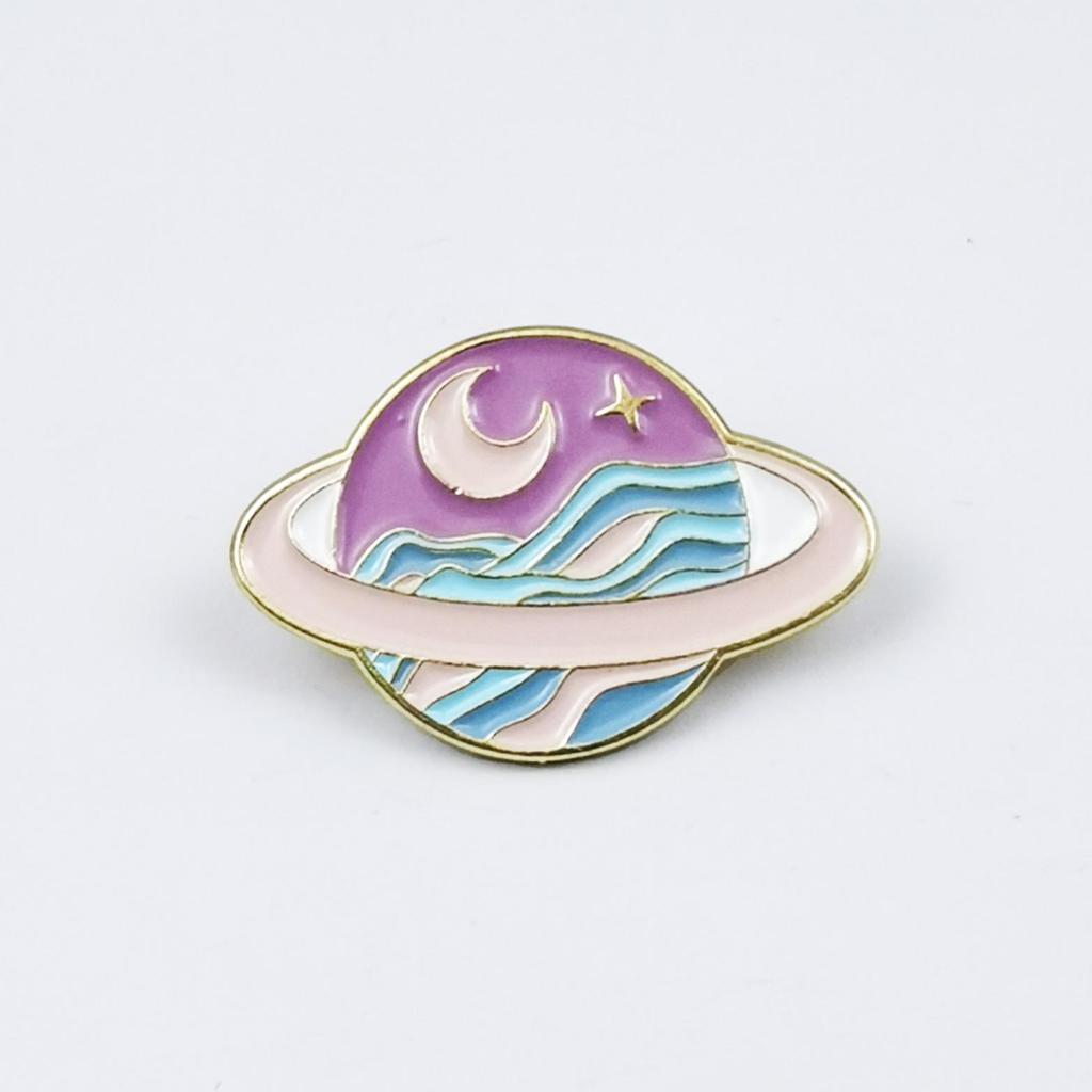 Broche de Planeta Galaxia Colorido - Pin de Insignia de Aleación para Bolsos