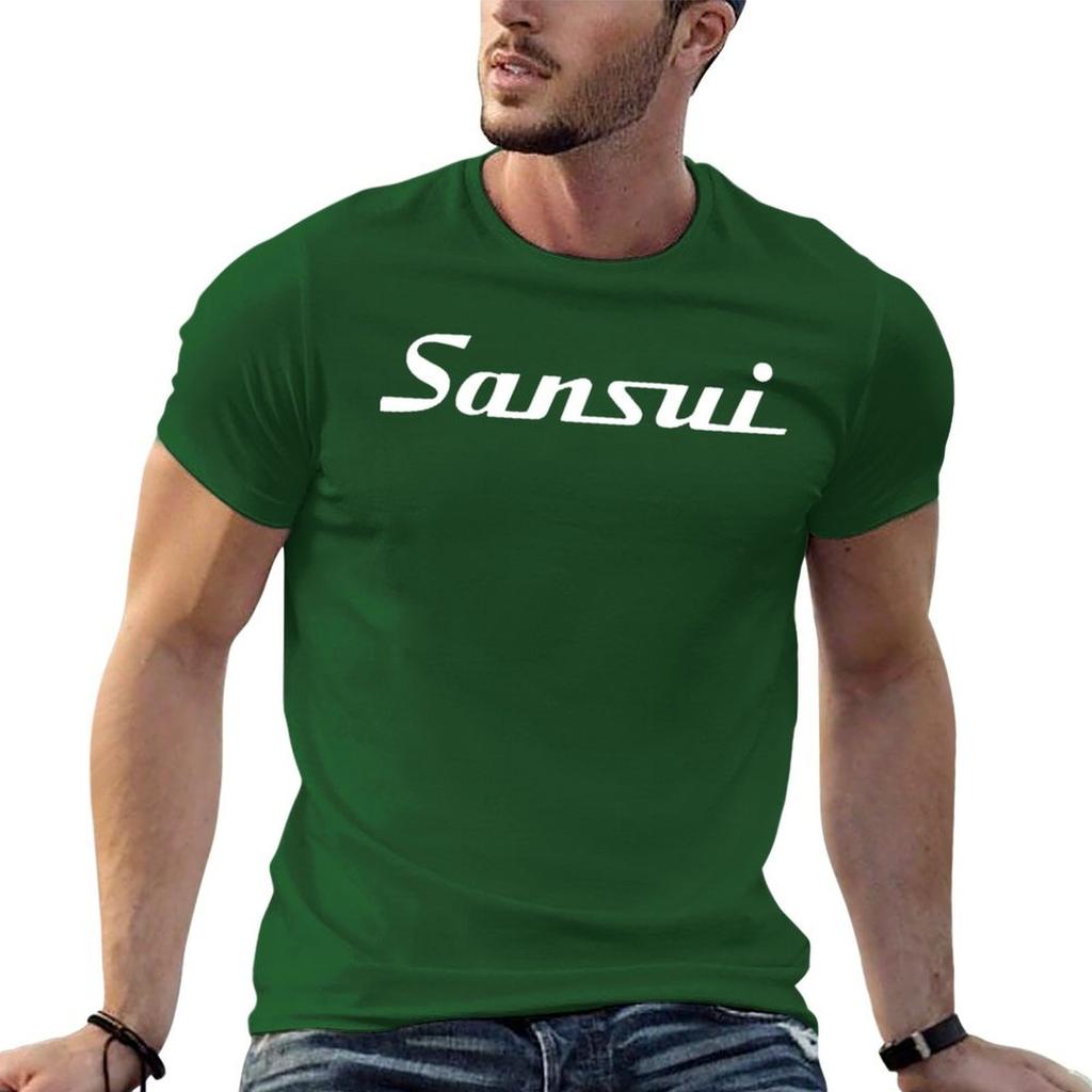 SANSUI White T-Shirt quick-drying basketball graphic tees graphic t shirts vintage graphic tee compression shirt men