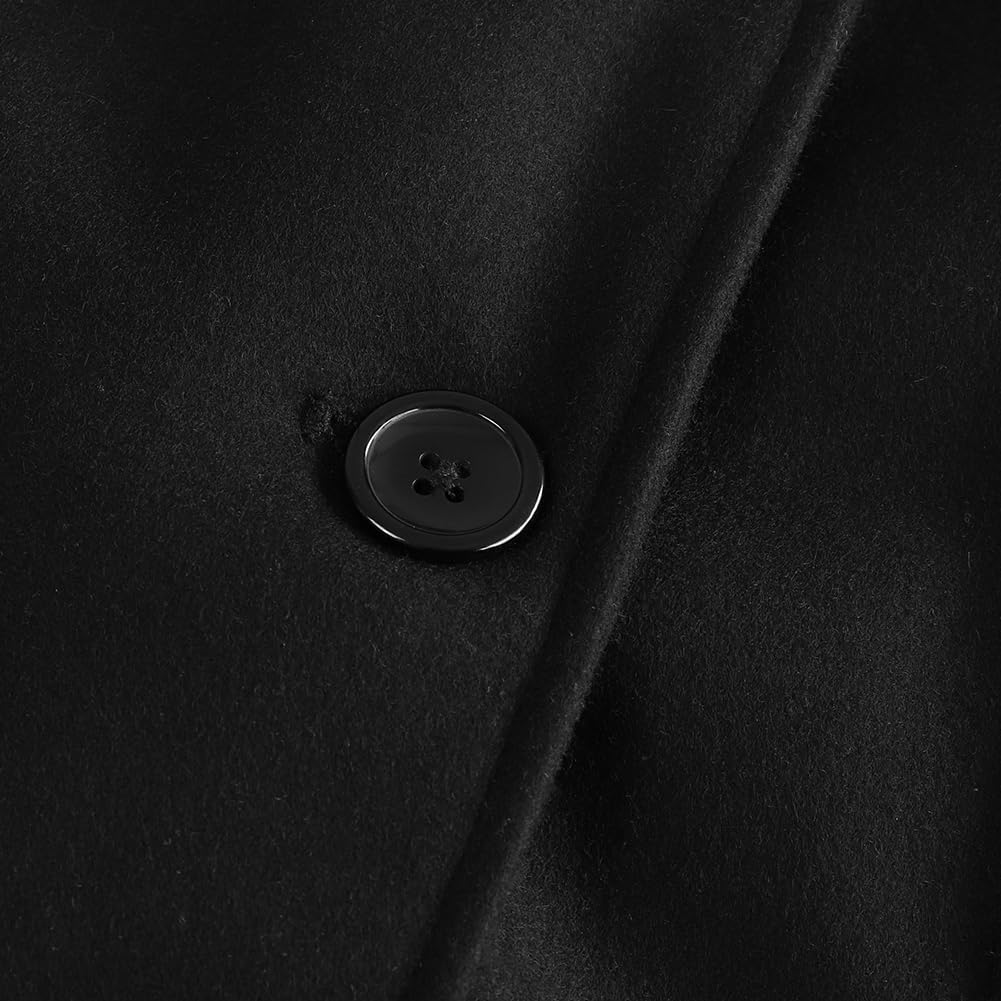 Uniform School Coat Student Pea Coat P Coat Short Length Slim Thick Unisex MY468 [NOLCCTN] Women's Women's (M, Black)