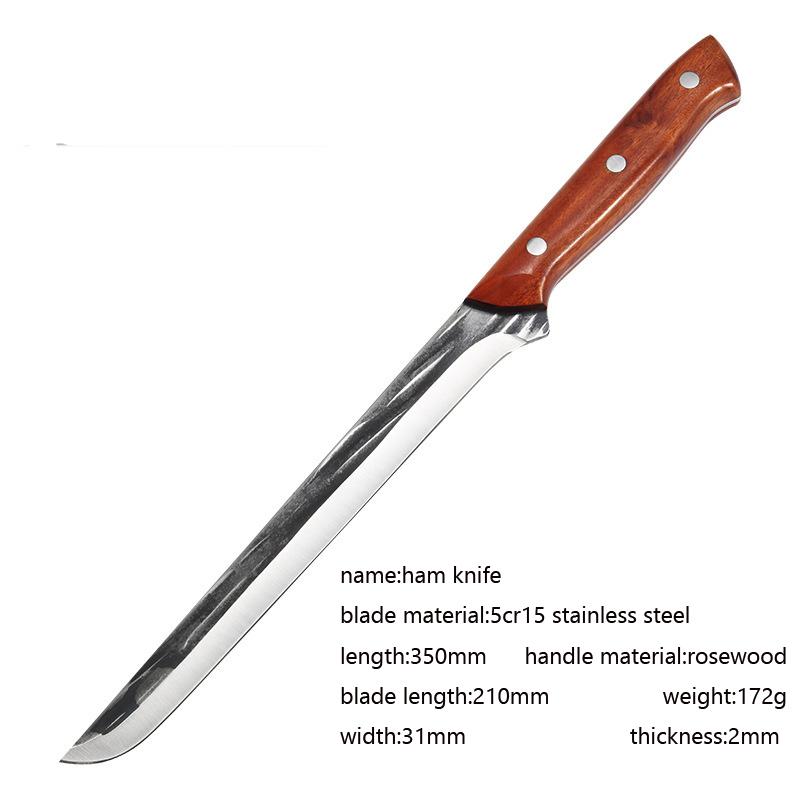 Cuțit de bucătărie din oțel inoxidabil pentru șuncă, carne, pește, cuțit pentru sushi, pentru tăierea legumelor, pepene verde, instrument pentru cuțite