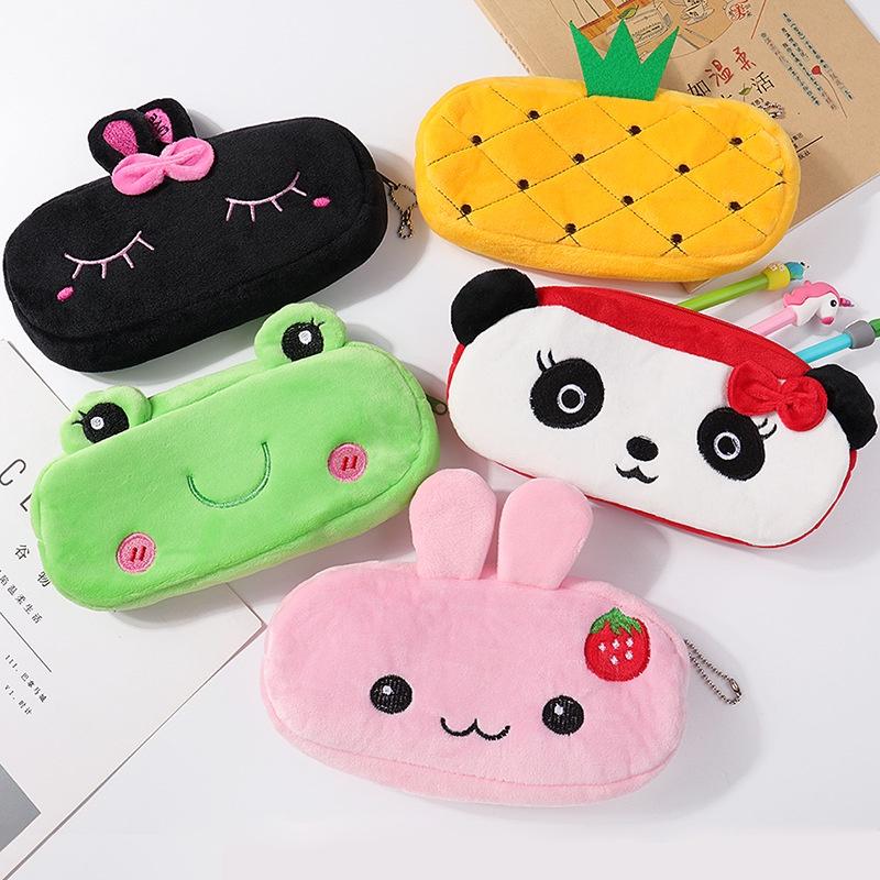 Pencil Cuddly Animals Case Plush Stationery Gifts Kids Students Capacity Large
