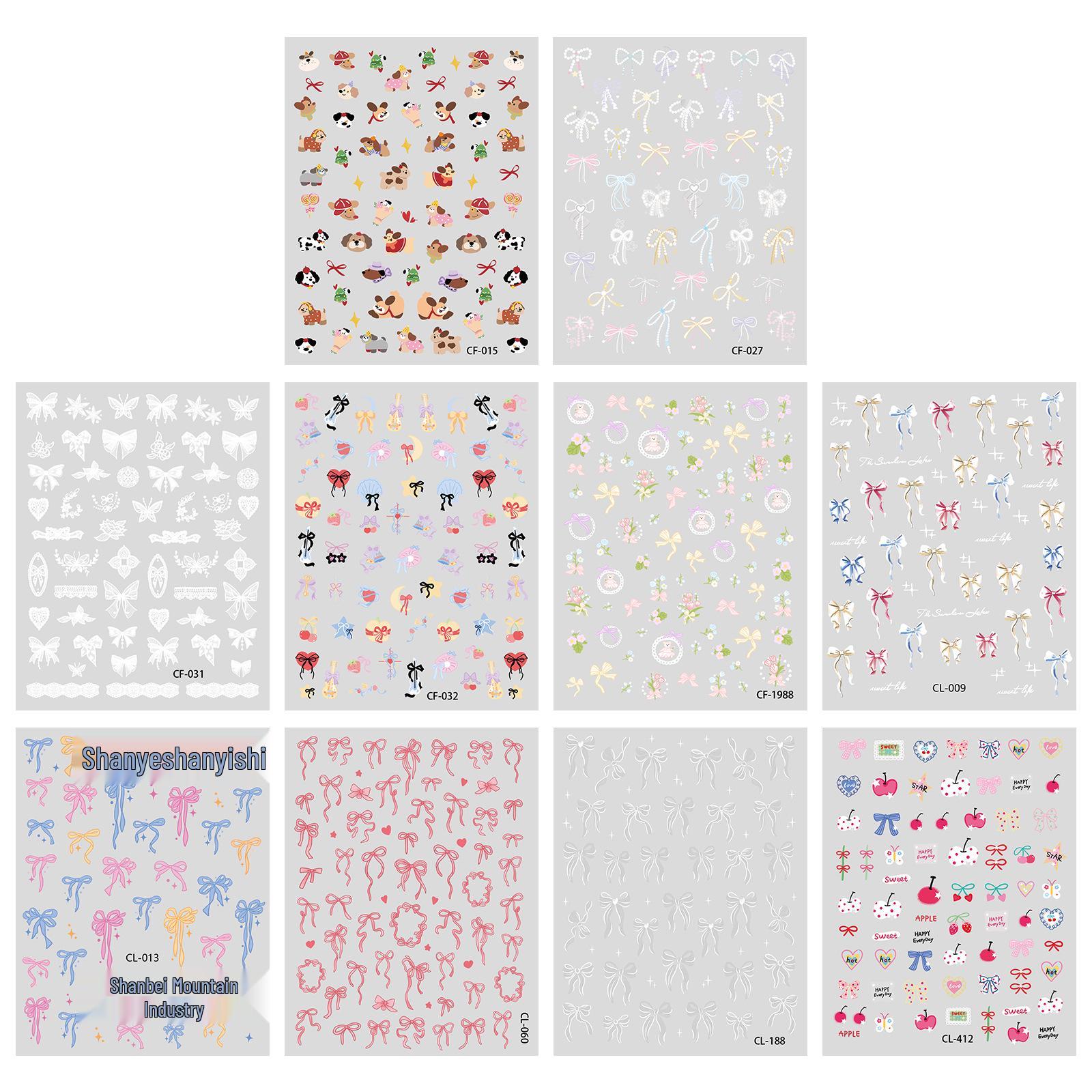 Cyansea Colorful Embossed Nail Art Stickers - Exquisite Ins Style Decoration MT-6125 (10 sheets)
