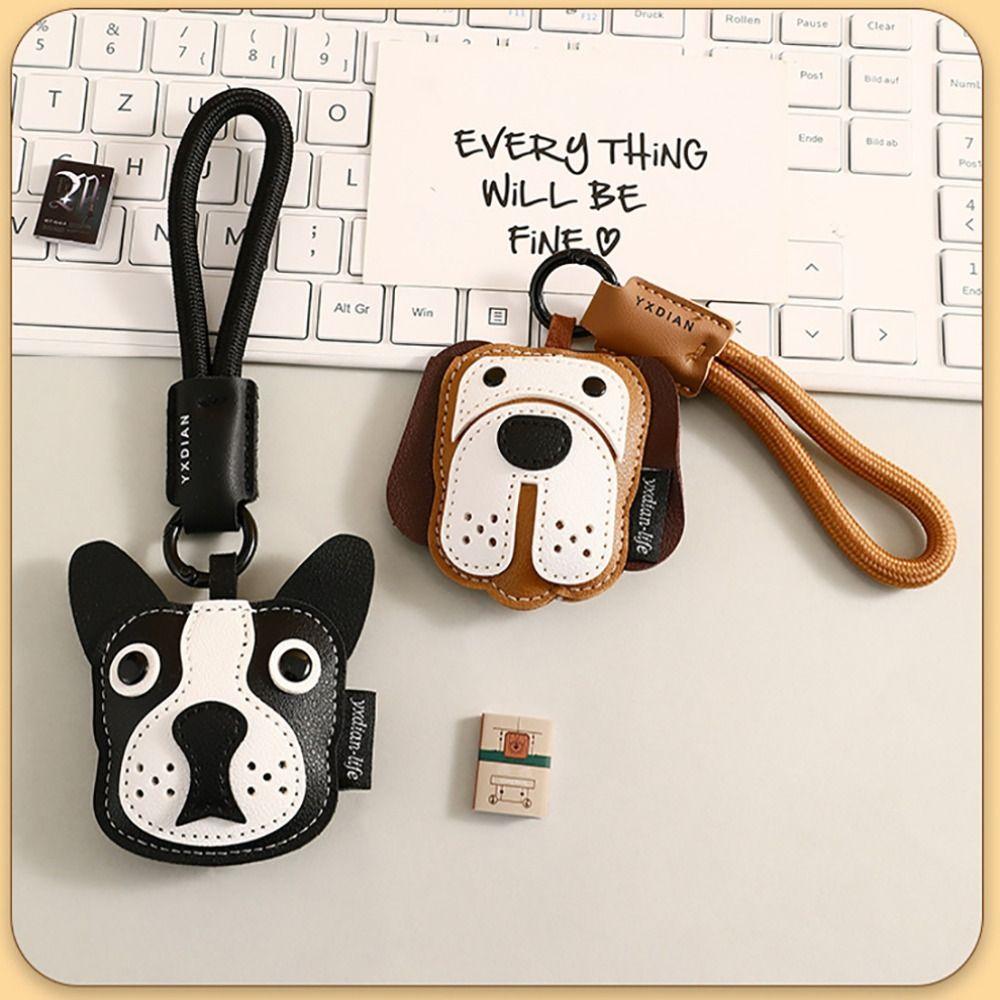 Alloy Puppy Car Keychain Leather Small Pendant New Bag Charm  Birthday Gift