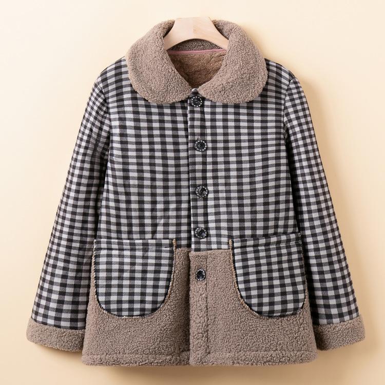 Middle-aged Lady In Winter Plus Velvet Thickened Jacket Mom Winter Clothes Cardigan Old Man Old Lady Clothes Grandma Fashionable