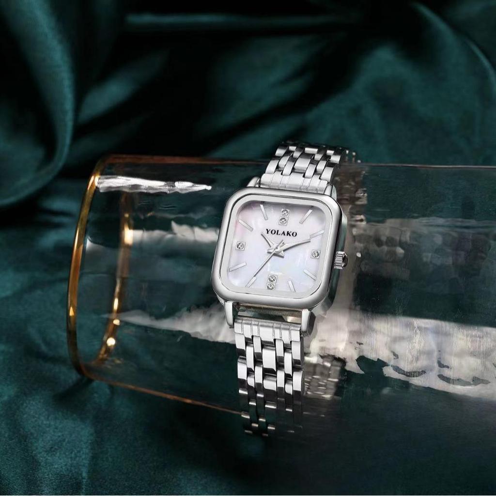 Women Square Rhinestone Inlaid Watch Female Quartz Wristwatches
